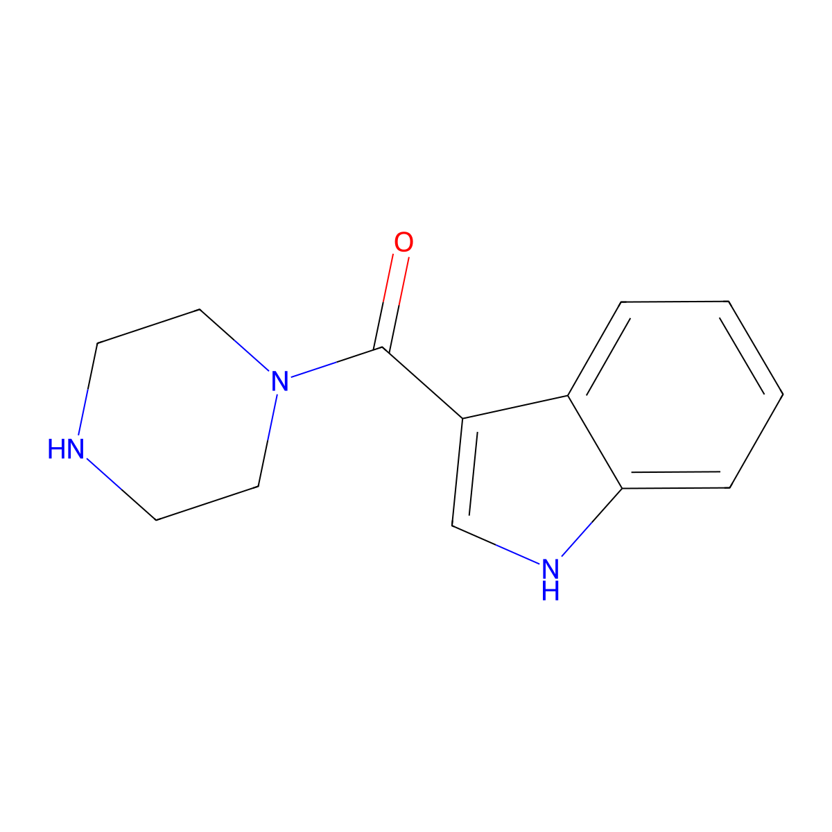 (1H-indol-3-yl)(piperazin-1-yl)methanone molecular structure, CAS 610802-16-9