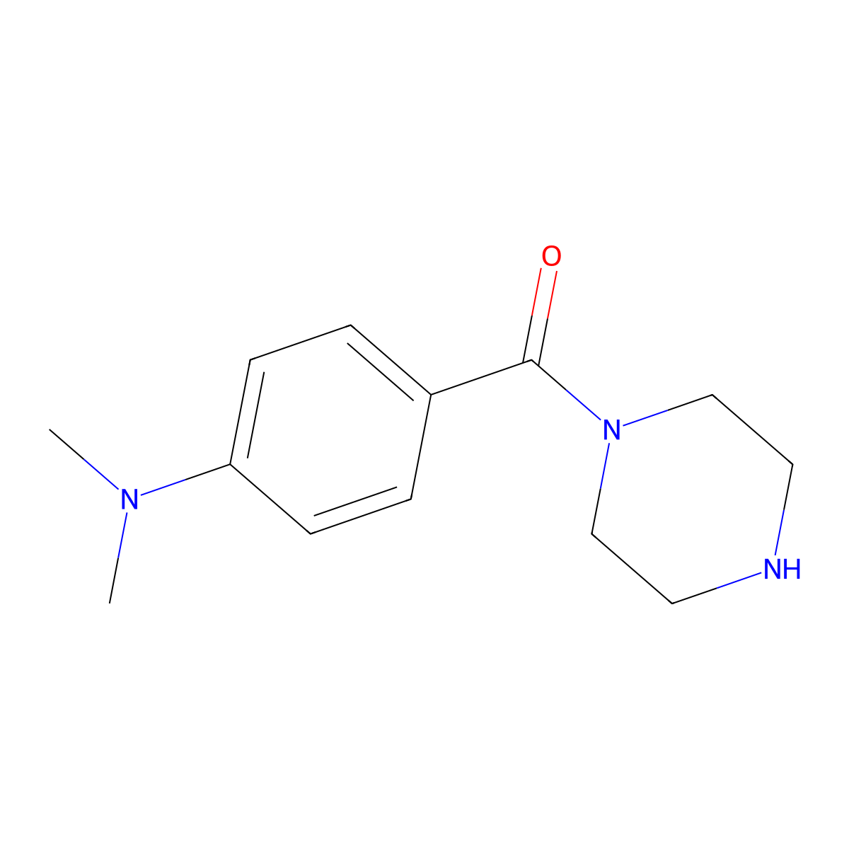 N,N-Dimethyl-4-(piperazine-1-carbonyl)aniline molecular structure, CAS 610802-19-2