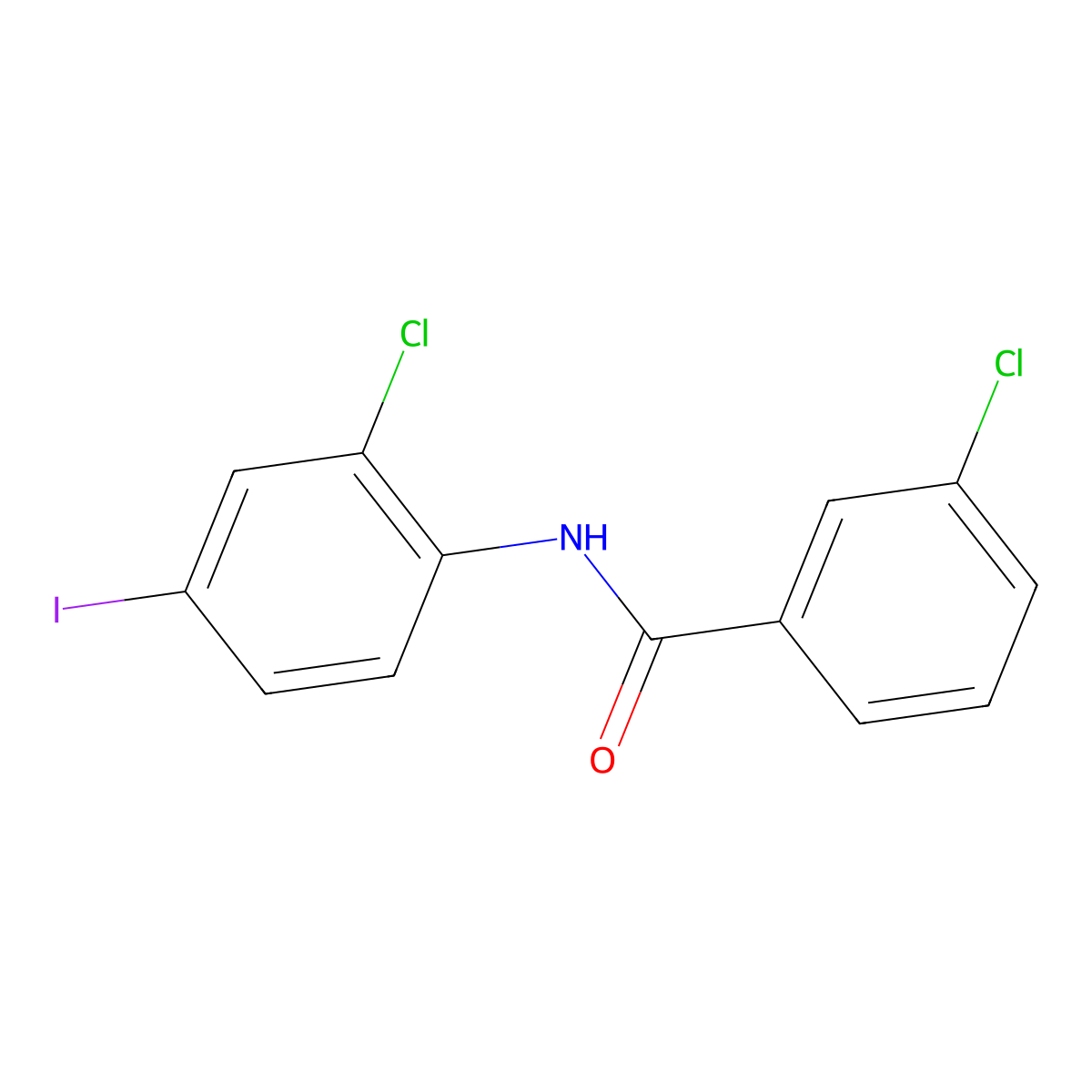 3-chloro-N-(2-chloro-4-iodophenyl)benzamide molecular structure, CAS 6109-72-4