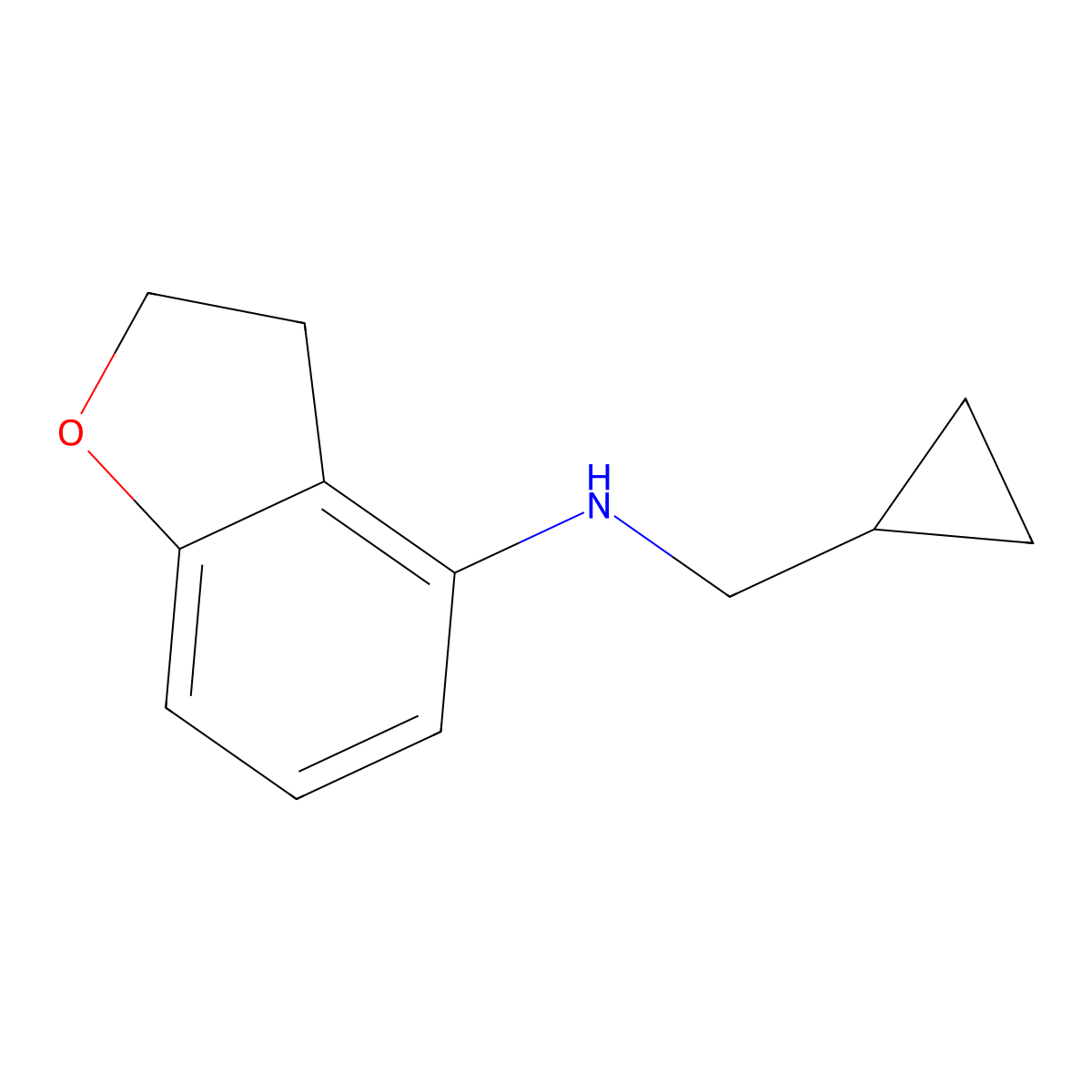 N-(Cyclopropylmethyl)-2,3-dihydro-1-benzofuran-4-amine molecular structure, CAS 61090-60-6
