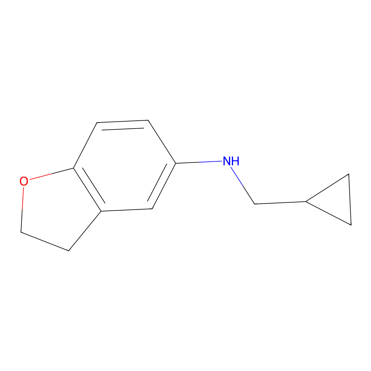 N-(Cyclopropylmethyl)-2,3-dihydro-1-benzofuran-5-amine molecular structure, CAS 61090-73-1