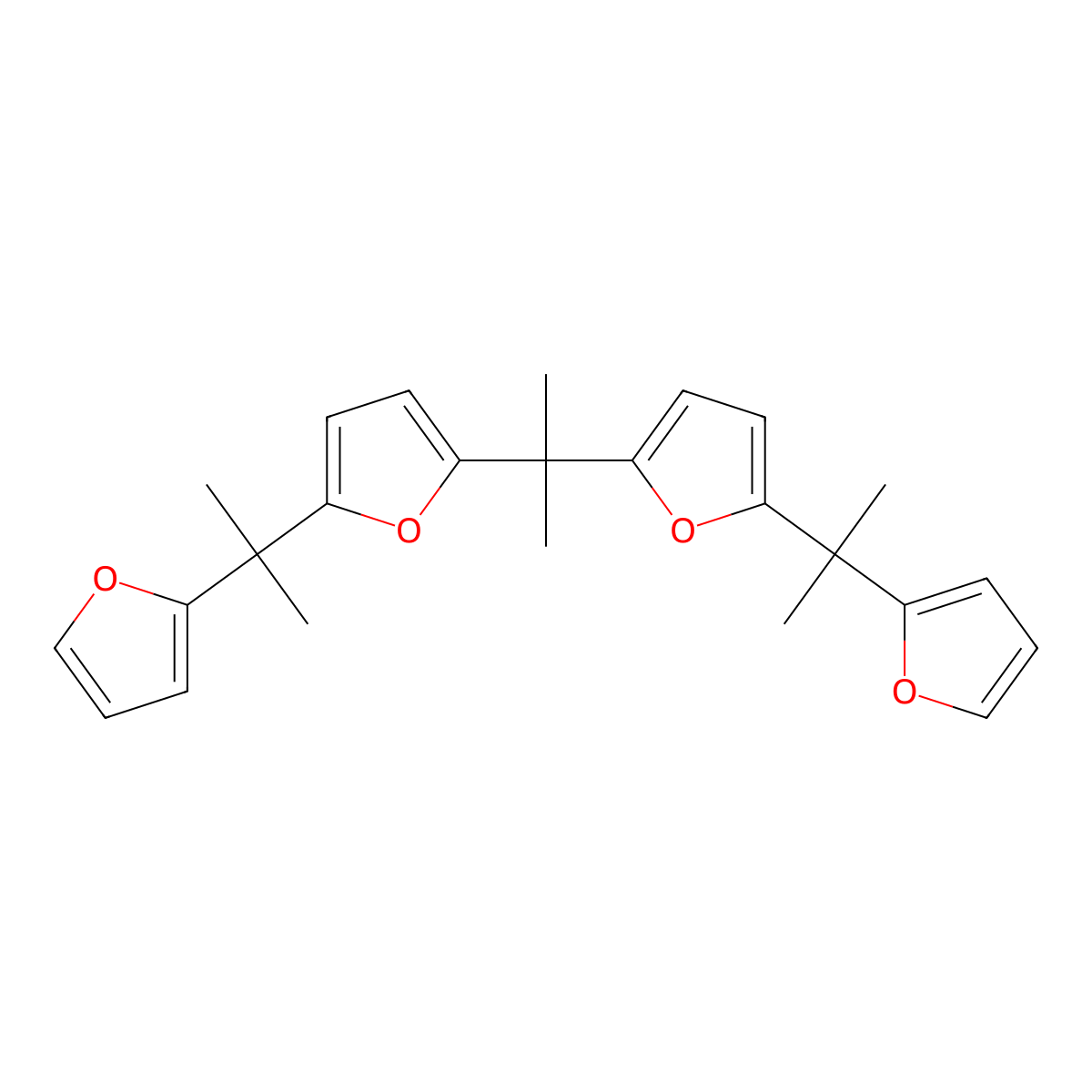 Furan, 2,2'-(1-methylethylidene)bis[5-[1-(2-furanyl)-1-methylethyl]- molecular structure, CAS 61093-48-9