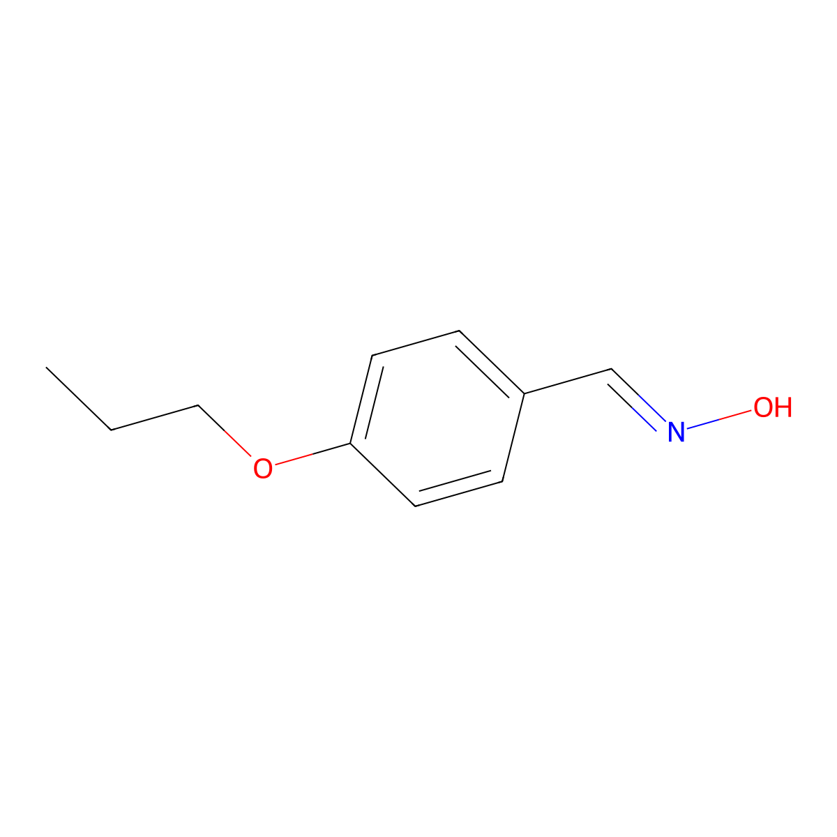 Benzaldehyde, 4-propoxy-, oxime molecular structure, CAS 61096-85-3