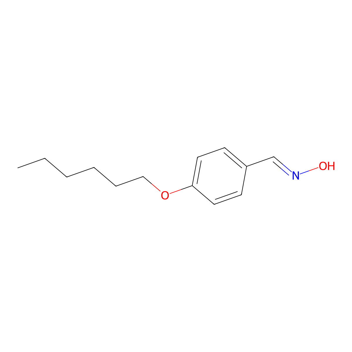 Benzaldehyde, 4-(hexyloxy)-, oxime molecular structure, CAS 61096-88-6