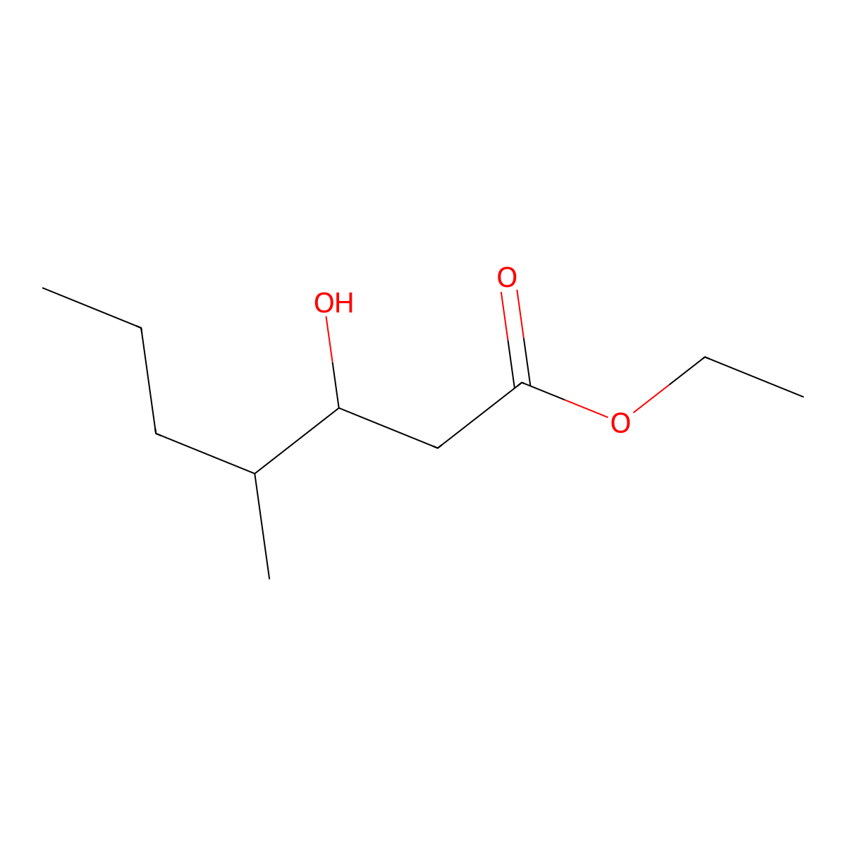 Ethyl 3-hydroxy-4-methylheptanoate molecular structure, CAS 61097-24-3