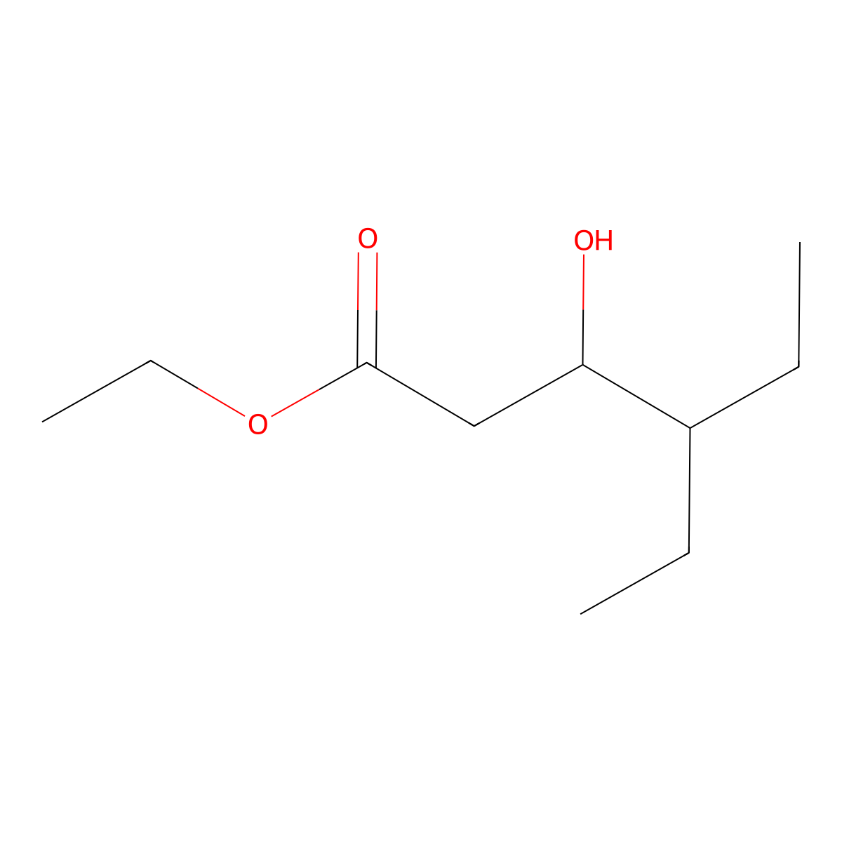 Ethyl 4-ethyl-3-hydroxyhexanoate molecular structure, CAS 61097-25-4