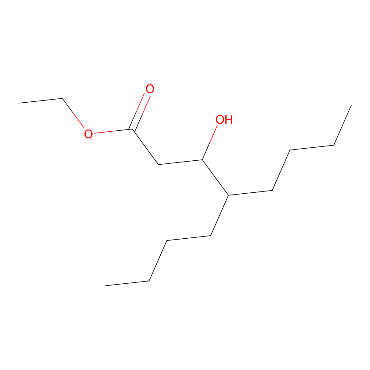 Ethyl 4-butyl-3-hydroxyoctanoate molecular structure, CAS 61097-27-6