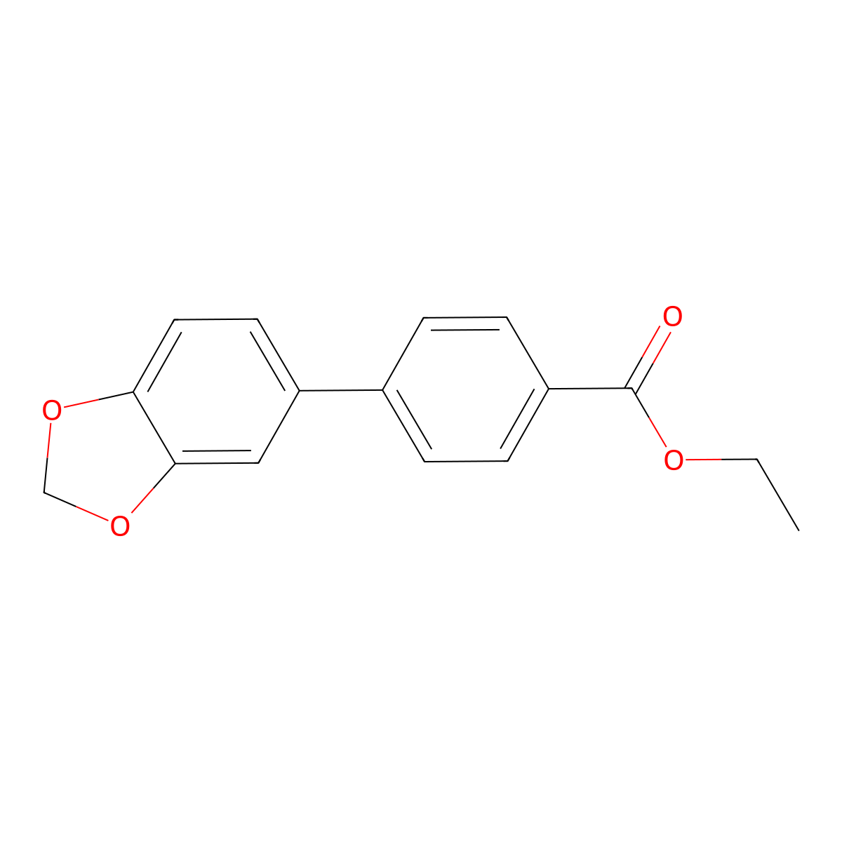 Ethyl 4-(2H-1,3-benzodioxol-5-yl)benzoate molecular structure, CAS 61097-62-9