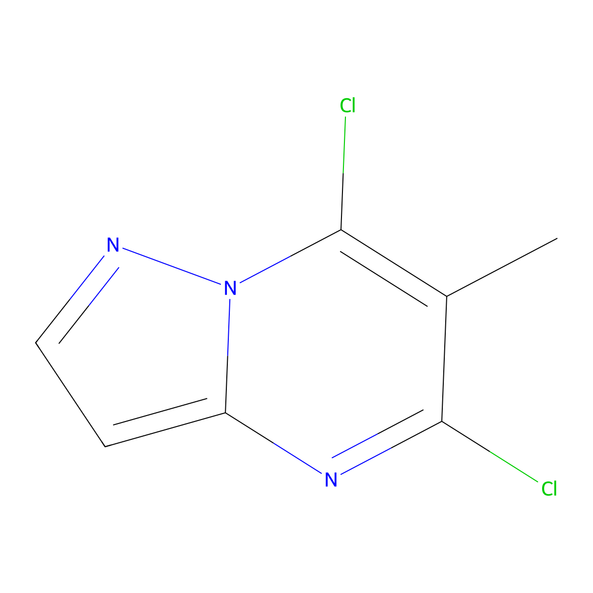 5,7-Dichloro-6-methylpyrazolo[1,5-a]pyrimidine molecular structure, CAS 61098-38-2