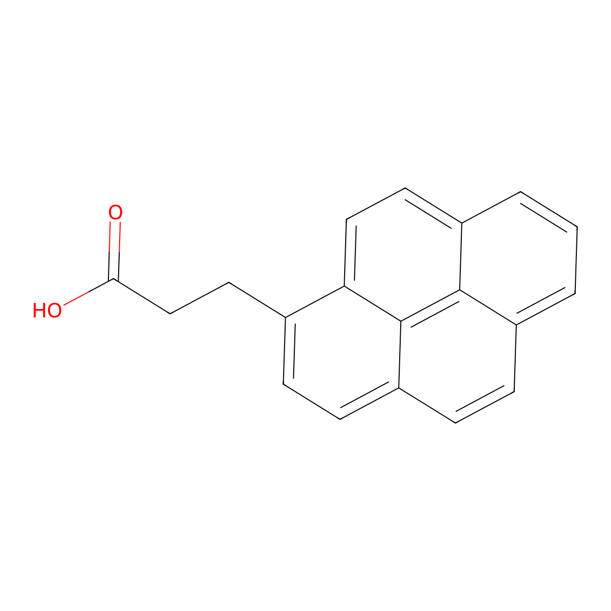 1-Pyrenepropanoic acid molecular structure, CAS 61098-93-9