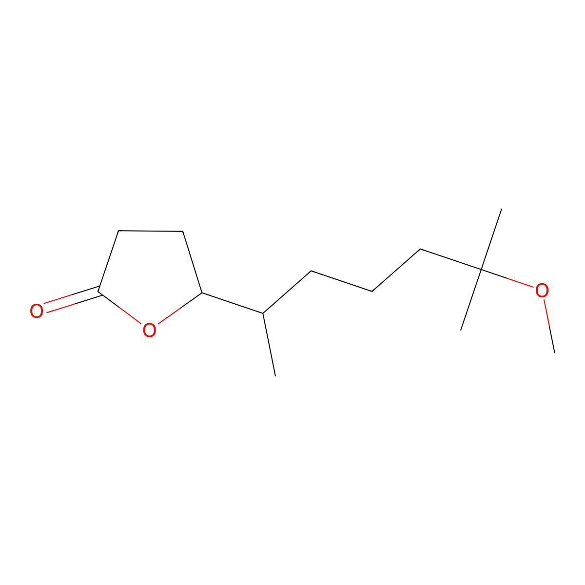 2(3H)-Furanone, dihydro-5-(5-methoxy-1,5-dimethylhexyl)- molecular structure, CAS 61099-36-3