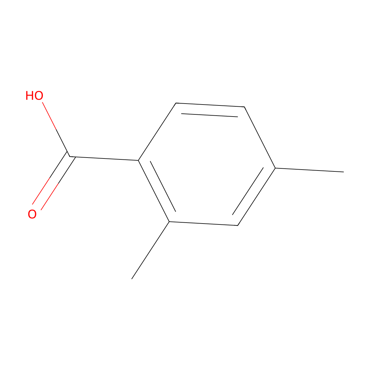 2,4-Dimethylbenzoic acid molecular structure, CAS 611-01-8