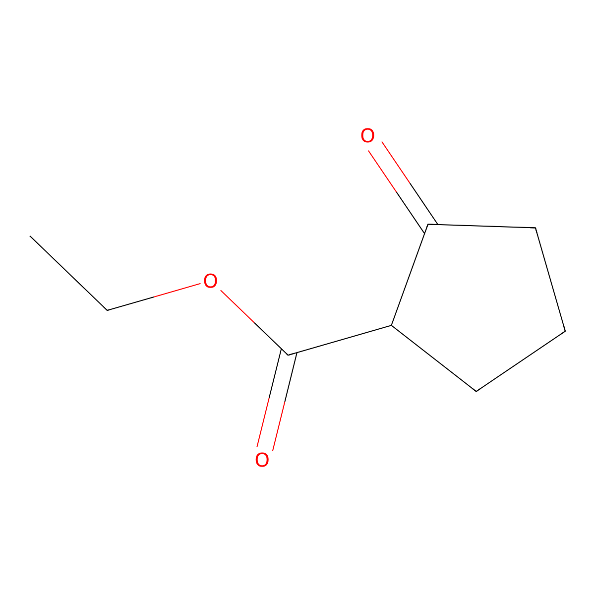 Ethyl 2-oxocyclopentanecarboxylate molecular structure, CAS 611-10-9
