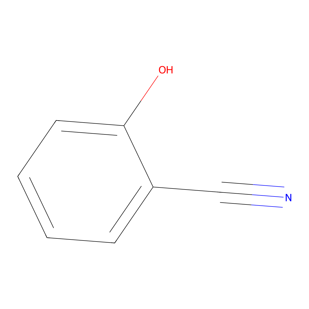 2-Hydroxybenzonitrile molecular structure, CAS 611-20-1