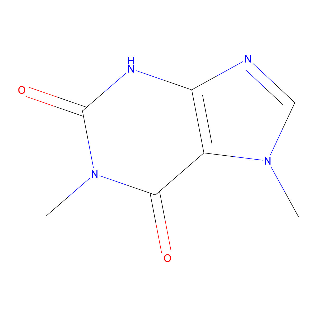 Paraxanthine molecular structure, CAS 611-59-6