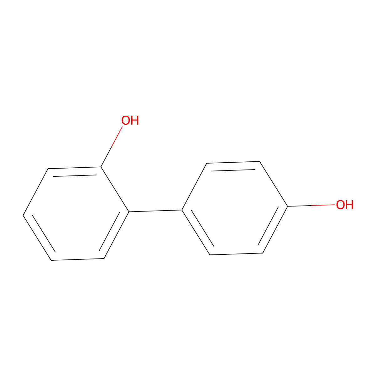 (1,1'-Biphenyl)-2,4'-diol molecular structure, CAS 611-62-1