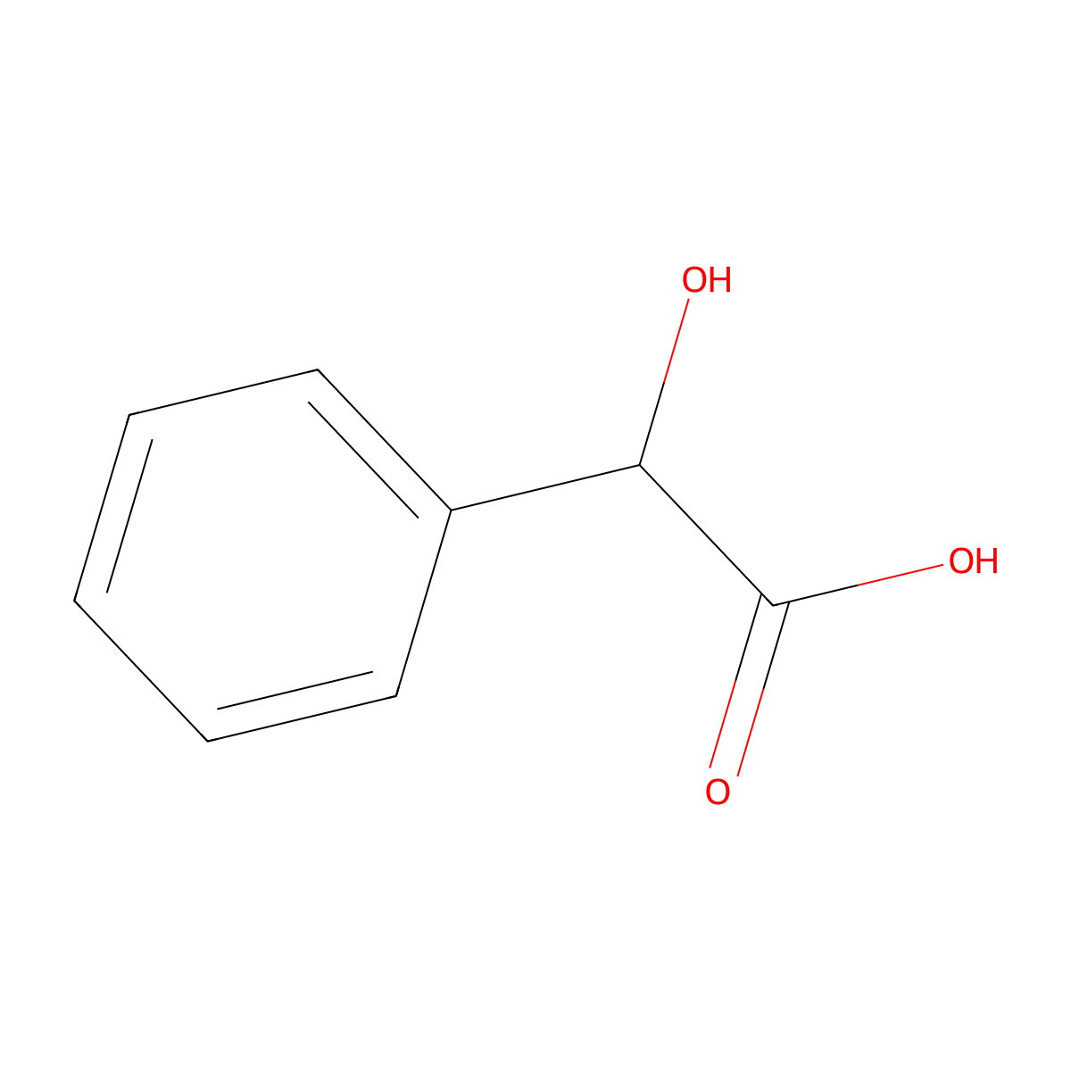 Mandelic Acid molecular structure, CAS 611-72-3