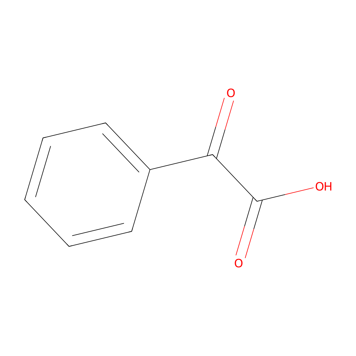 Phenylglyoxylic Acid molecular structure, CAS 611-73-4