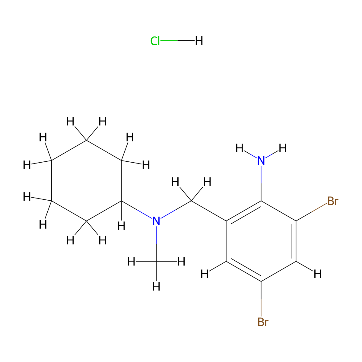 Bromhexine Hydrochloride molecular structure, CAS 611-75-6