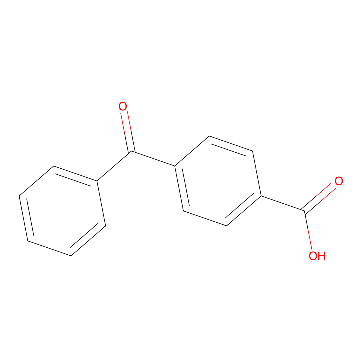 4-Benzoylbenzoic acid molecular structure, CAS 611-95-0