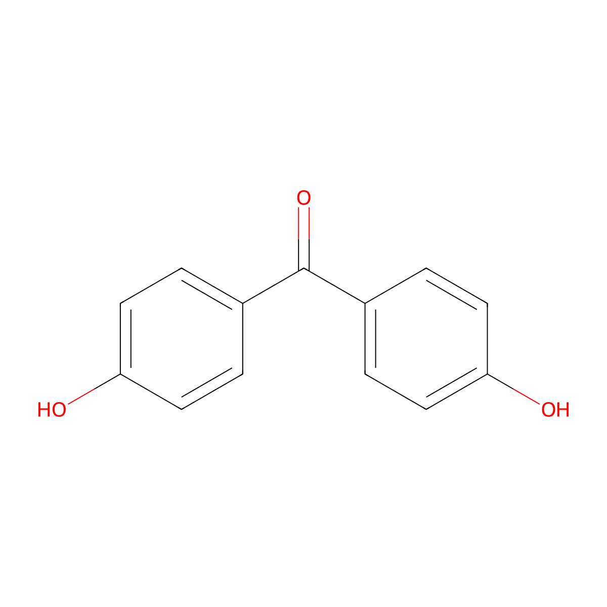 4,4'-Dihydroxybenzophenone molecular structure, CAS 611-99-4