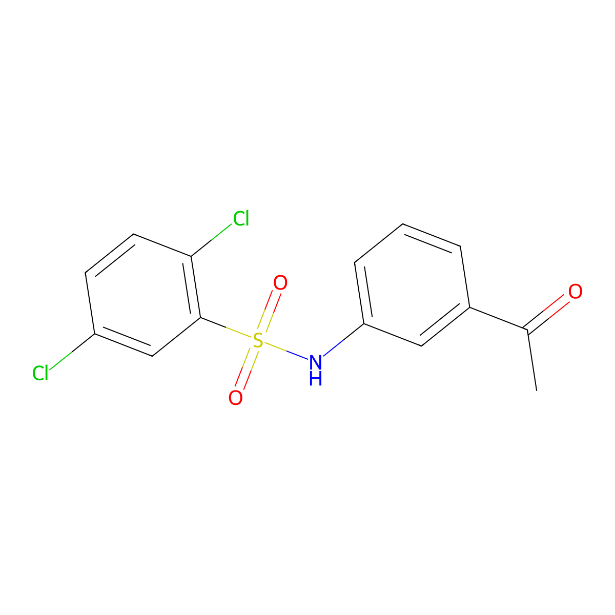 N-(3-acetylphenyl)-2,5-dichlorobenzenesulfonamide molecular structure, CAS 6110-72-1