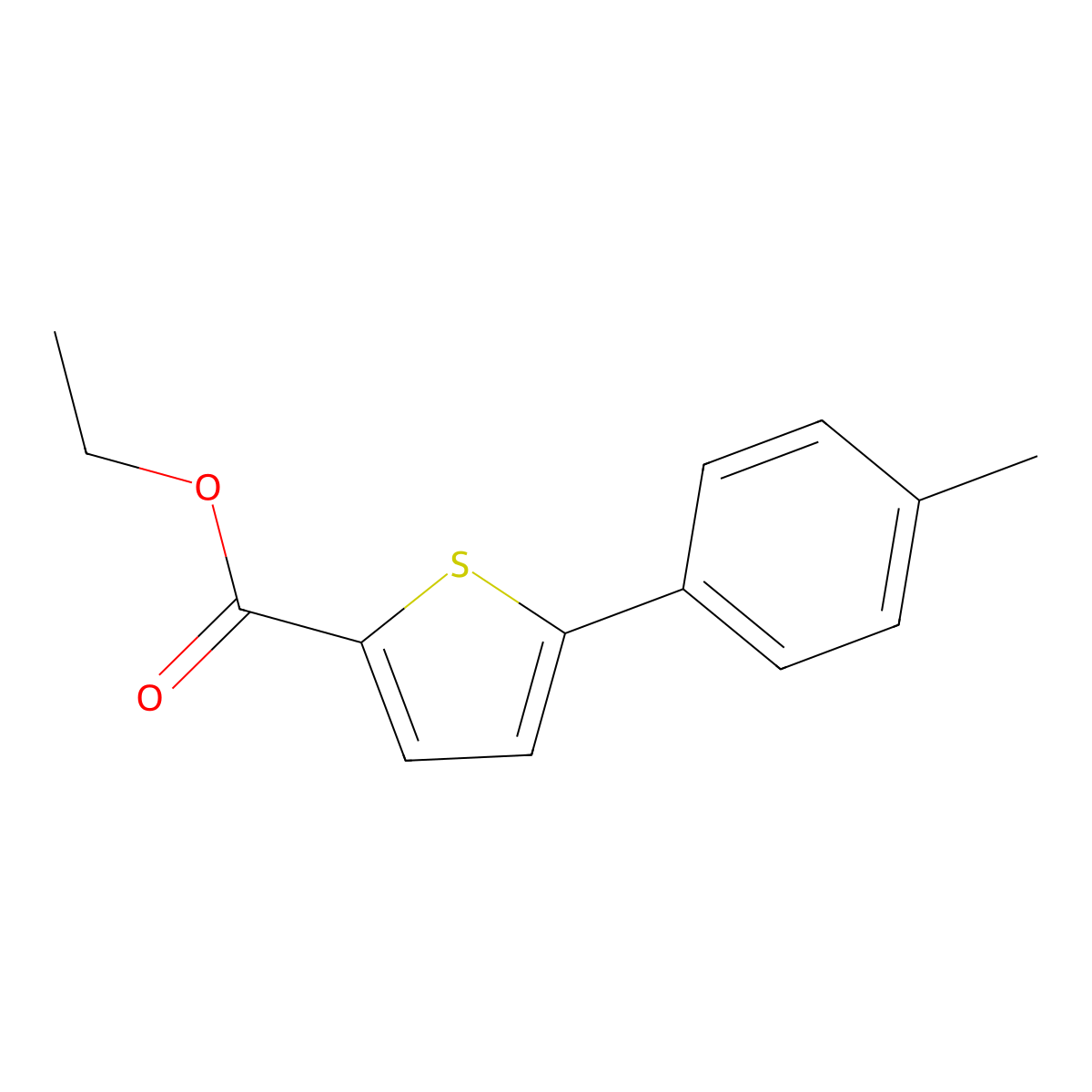 Ethyl 5-(4-methylphenyl)thiophene-2-carboxylate molecular structure, CAS 61100-11-6
