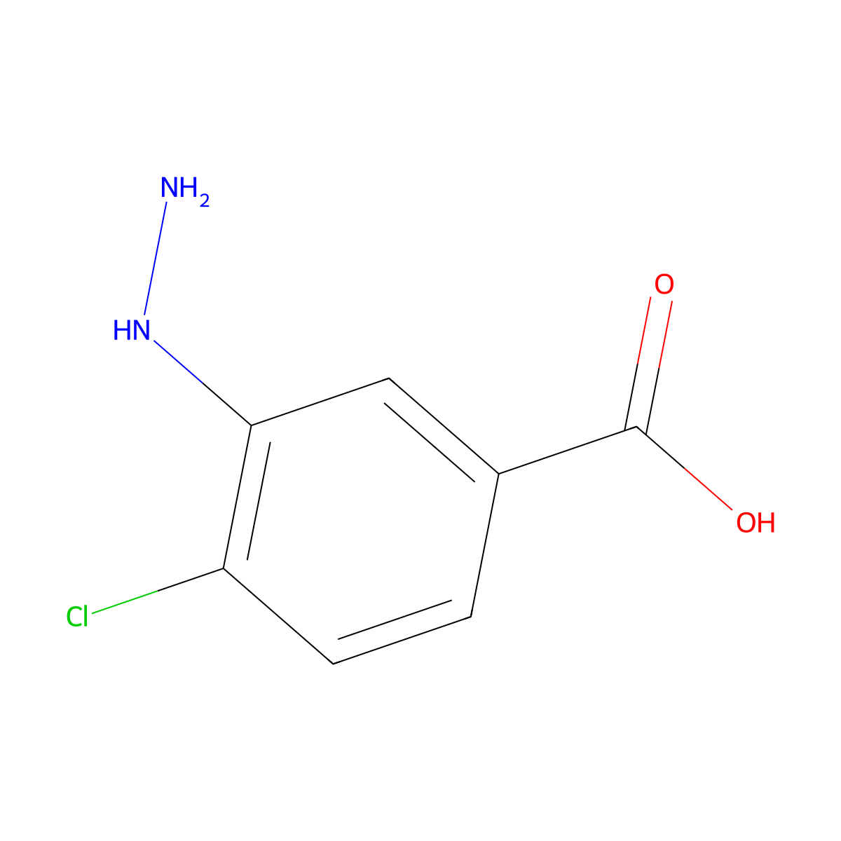4-Chloro-3-hydrazino-benzoic acid molecular structure, CAS 61100-67-2