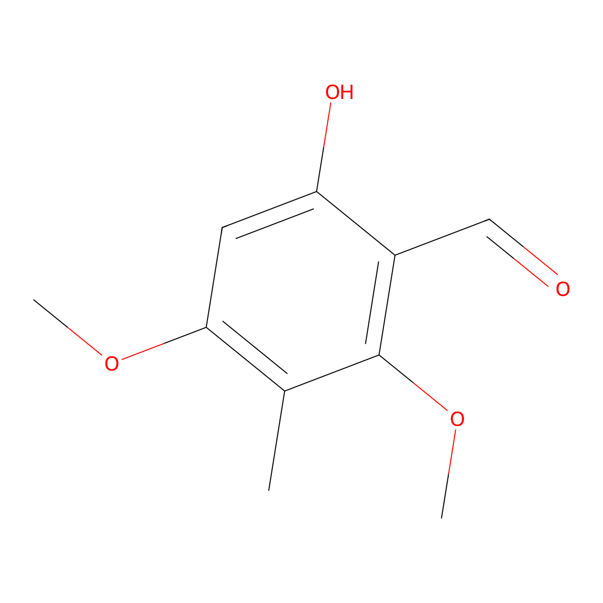 6-Hydroxy-2,4-dimethoxy-3-methylbenzaldehyde molecular structure, CAS 61110-15-4