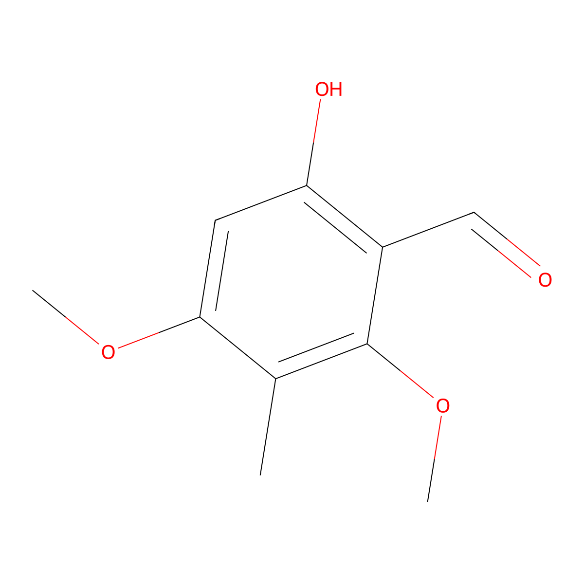 6-Hydroxy-2,4-dimethoxy-3-methylbenzaldehyde molecular structure, CAS 61110-15-4