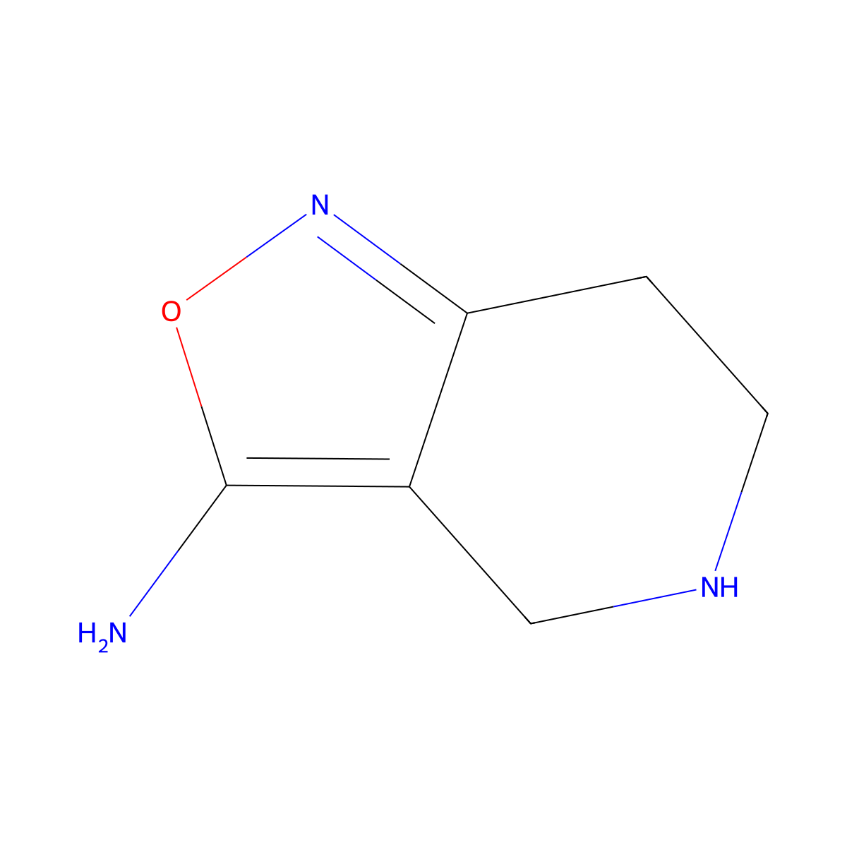 4,5,6,7-Tetrahydro[1,2]oxazolo[4,3-c]pyridin-3-amine molecular structure, CAS 61112-00-3