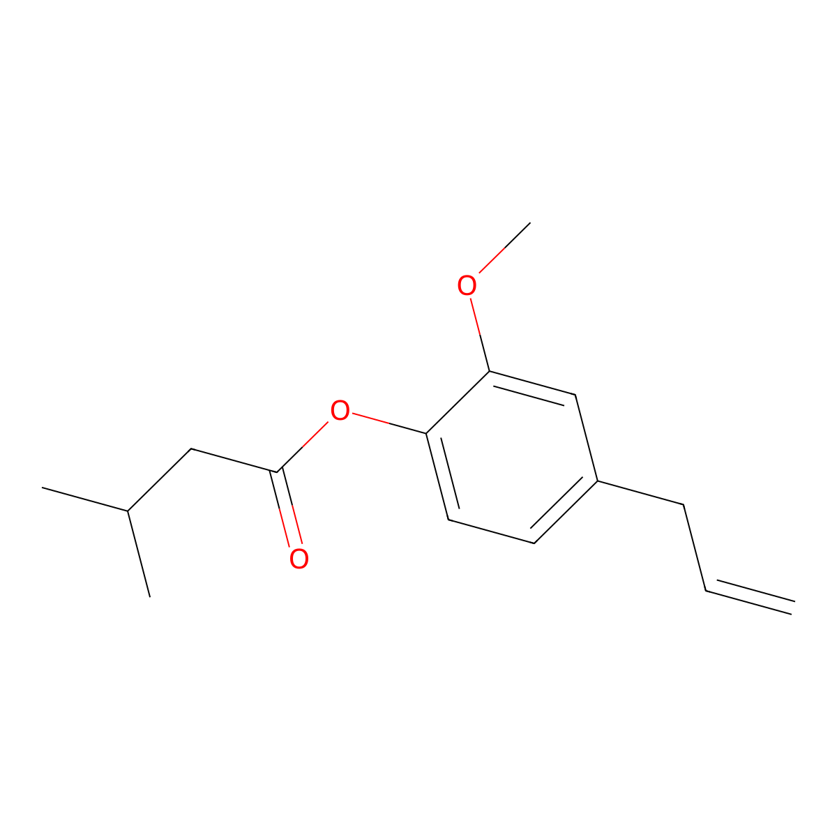 Eugenol isovalerate molecular structure, CAS 61114-24-7