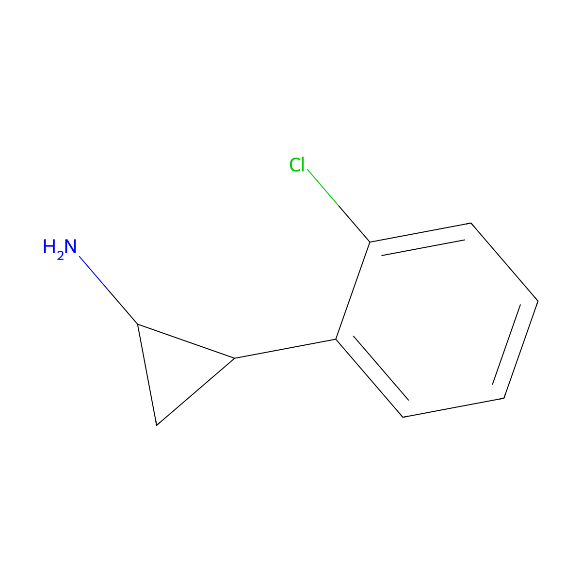 2-(2-Chlorophenyl)cyclopropan-1-amine molecular structure, CAS 61114-39-4
