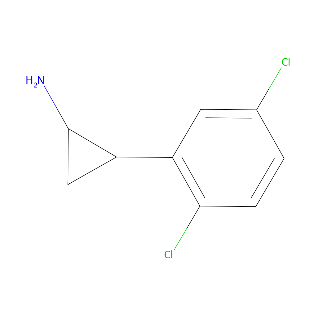 2-(2,5-Dichlorophenyl)cyclopropan-1-amine molecular structure, CAS 61114-43-0