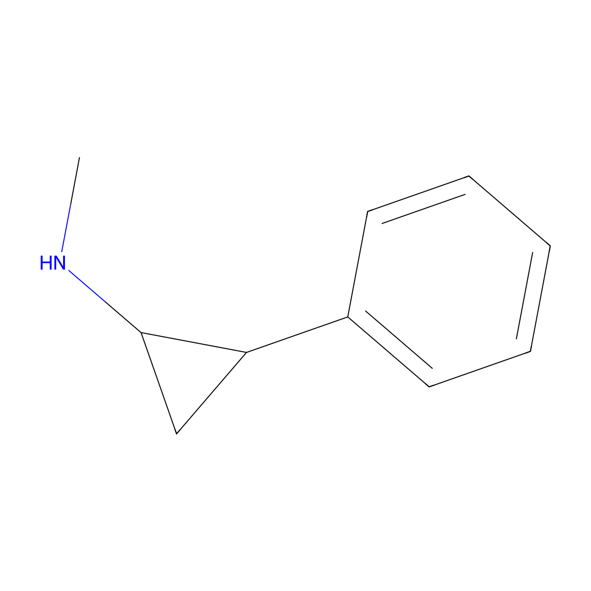 N-methyl-2-phenylcyclopropan-1-amine molecular structure, CAS 61114-44-1