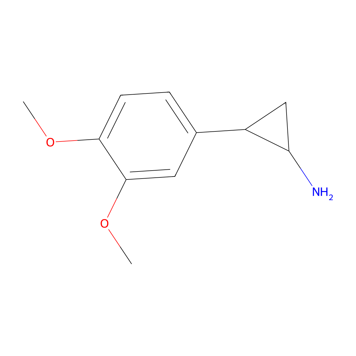 2-(3,4-Dimethoxyphenyl)cyclopropan-1-amine molecular structure, CAS 61114-45-2