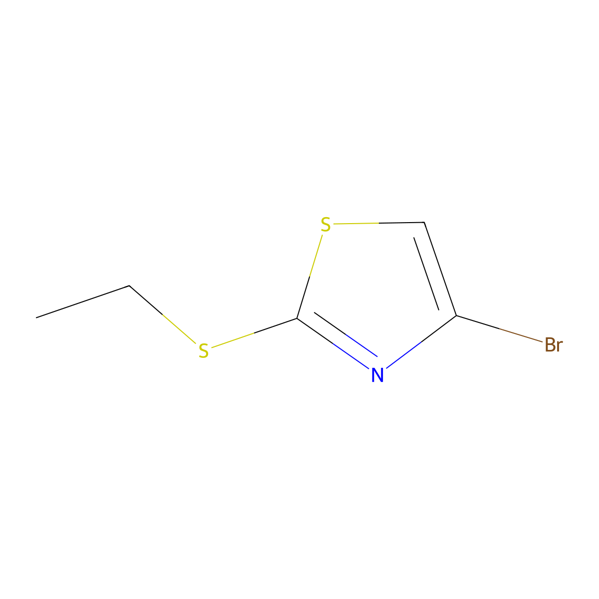 Thiazole, 4-bromo-2-(ethylthio)- molecular structure, CAS 611168-44-6