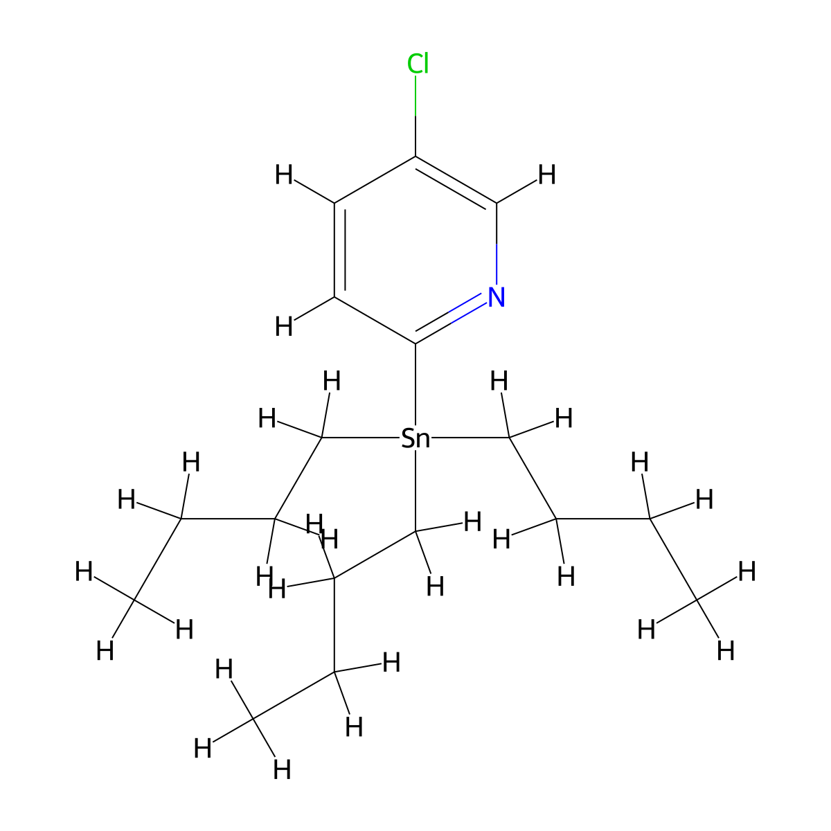 5-Chloro-2-(tributylstannyl)pyridine molecular structure, CAS 611168-63-9