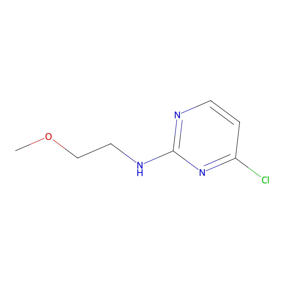 4-chloro-N-(2-methoxyethyl)pyrimidin-2-amine molecular structure, CAS 611172-94-2