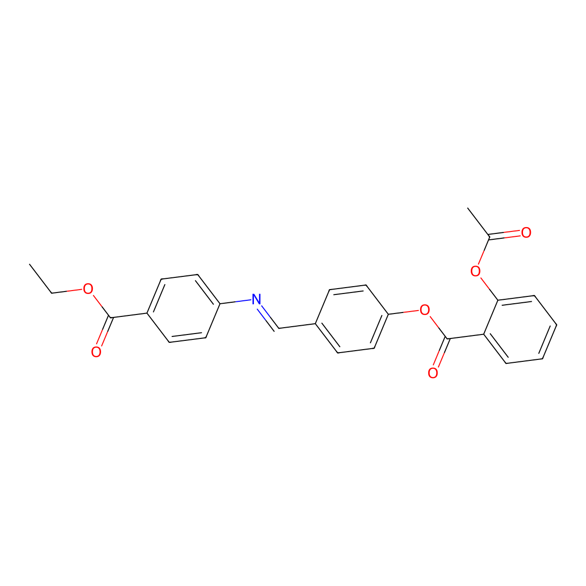 [4-[(4-Ethoxycarbonylphenyl)iminomethyl]phenyl] 2-acetyloxybenzoate molecular structure, CAS 611173-62-7