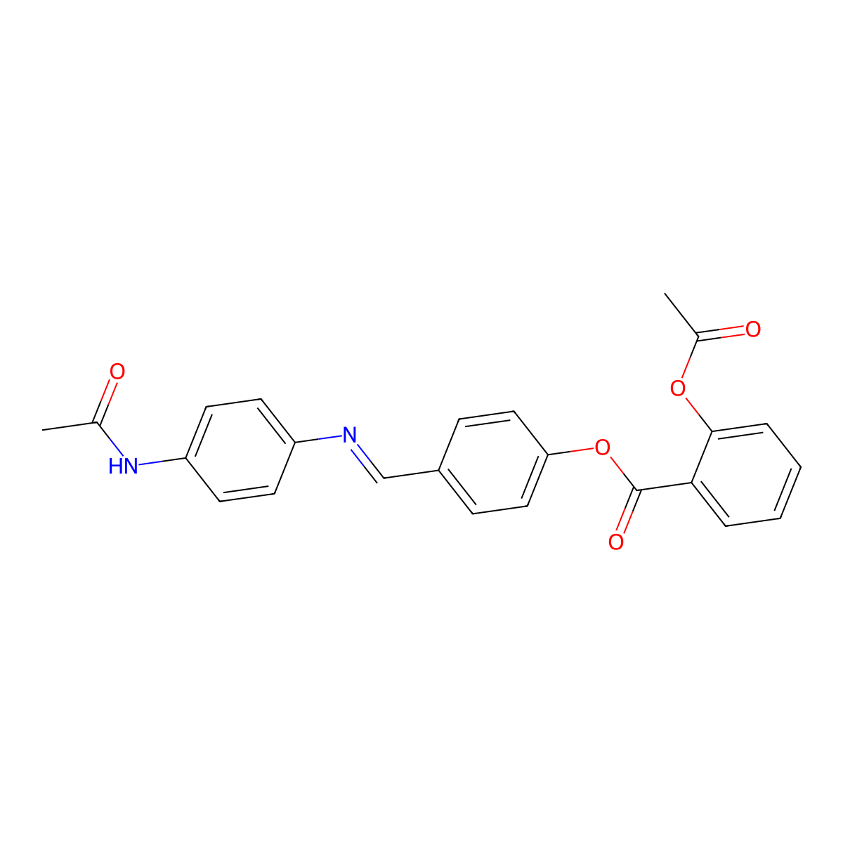 [4-[(4-Acetamidophenyl)iminomethyl]phenyl] 2-acetyloxybenzoate molecular structure, CAS 611173-88-7