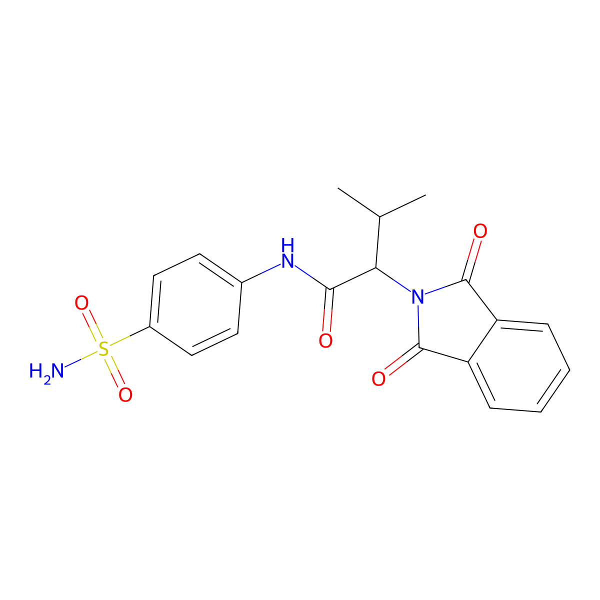 2-(1,3-dioxo-1,3-dihydro-2H-isoindol-2-yl)-3-methyl-N-(4-sulfamoylphenyl)butanamide molecular structure, CAS 611176-11-5