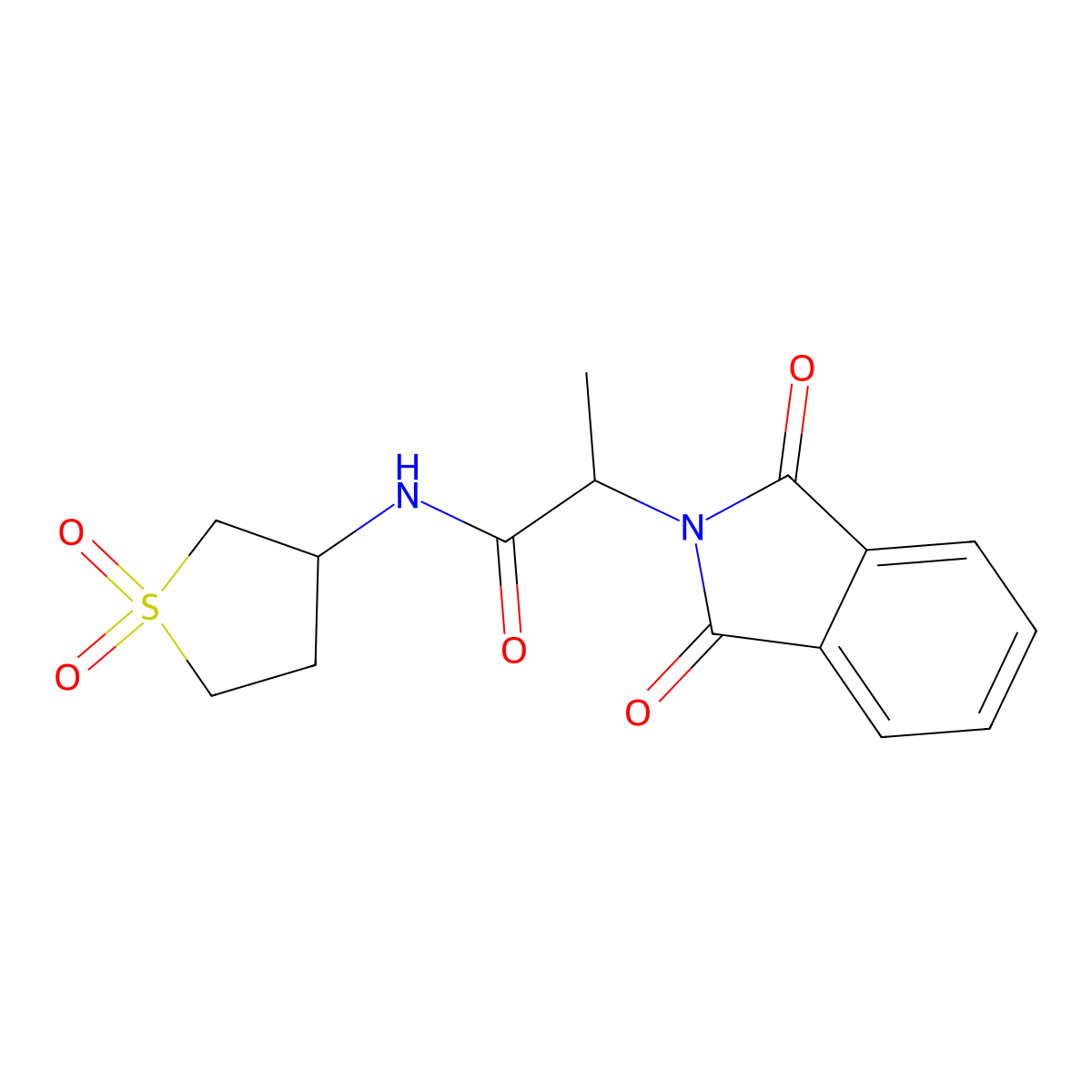 N-(1,1-dioxo-1lambda6-thiolan-3-yl)-2-(1,3-dioxo-2,3-dihydro-1H-isoindol-2-yl)propanamide molecular structure, CAS 611176-23-9
