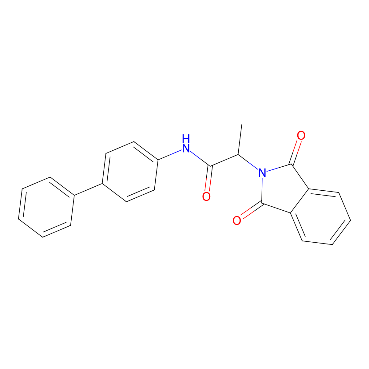 2-(1,3-dioxoisoindol-2-yl)-N-(4-phenylphenyl)propanamide molecular structure, CAS 611176-32-0