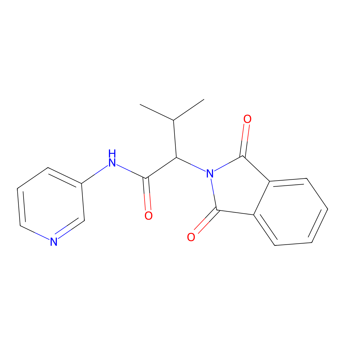 2-(1,3-dioxoisoindol-2-yl)-3-methyl-N-pyridin-3-ylbutanamide molecular structure, CAS 611176-75-1