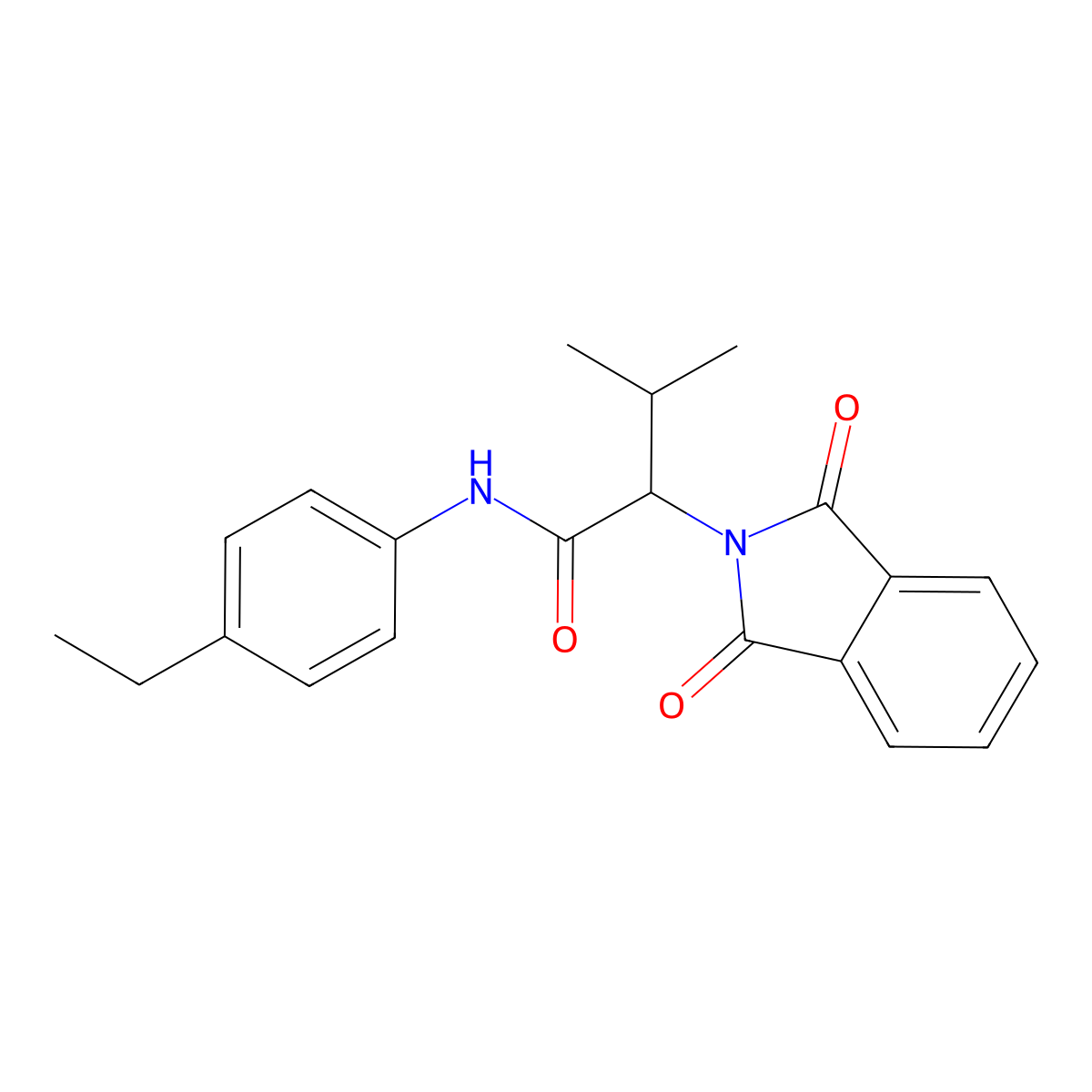2-(1,3-dioxo-1,3-dihydro-2H-isoindol-2-yl)-N-(4-ethylphenyl)-3-methylbutanamide molecular structure, CAS 611176-79-5