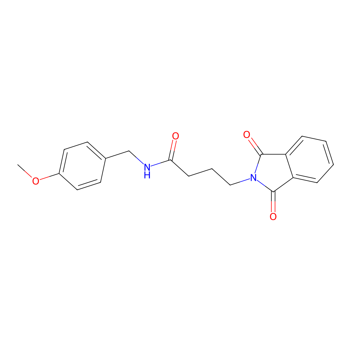 4-(1,3-dioxo-1,3-dihydro-2H-isoindol-2-yl)-N-(4-methoxybenzyl)butanamide molecular structure, CAS 611177-38-9