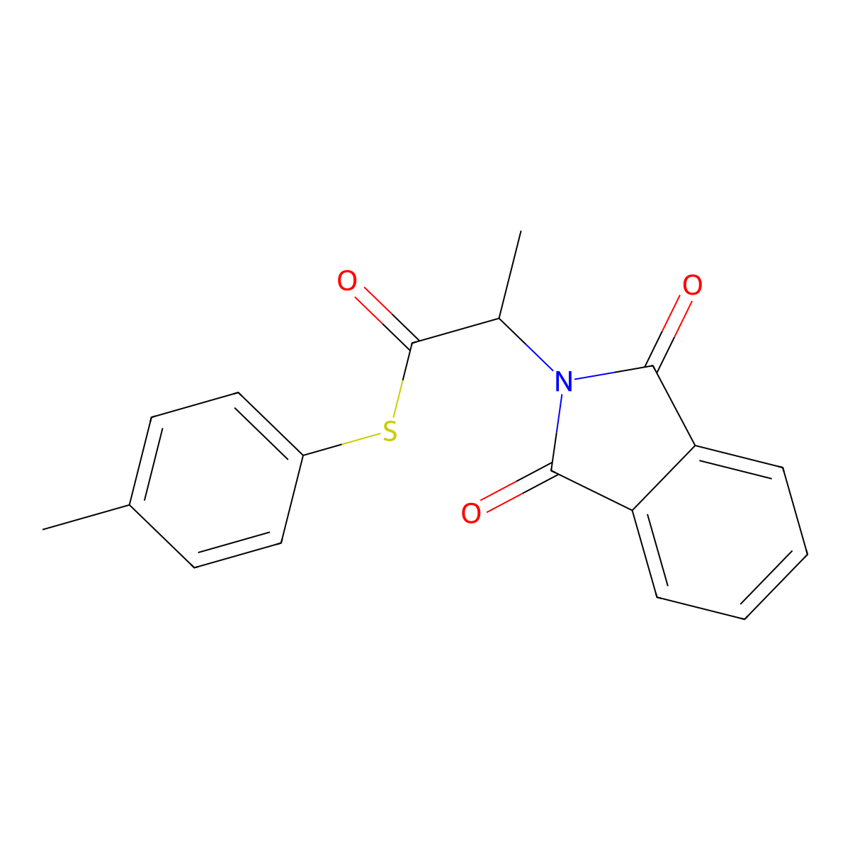 S-(4-methylphenyl) 2-(1,3-dioxo-1,3-dihydro-2H-isoindol-2-yl)propanethioate molecular structure, CAS 611177-67-4