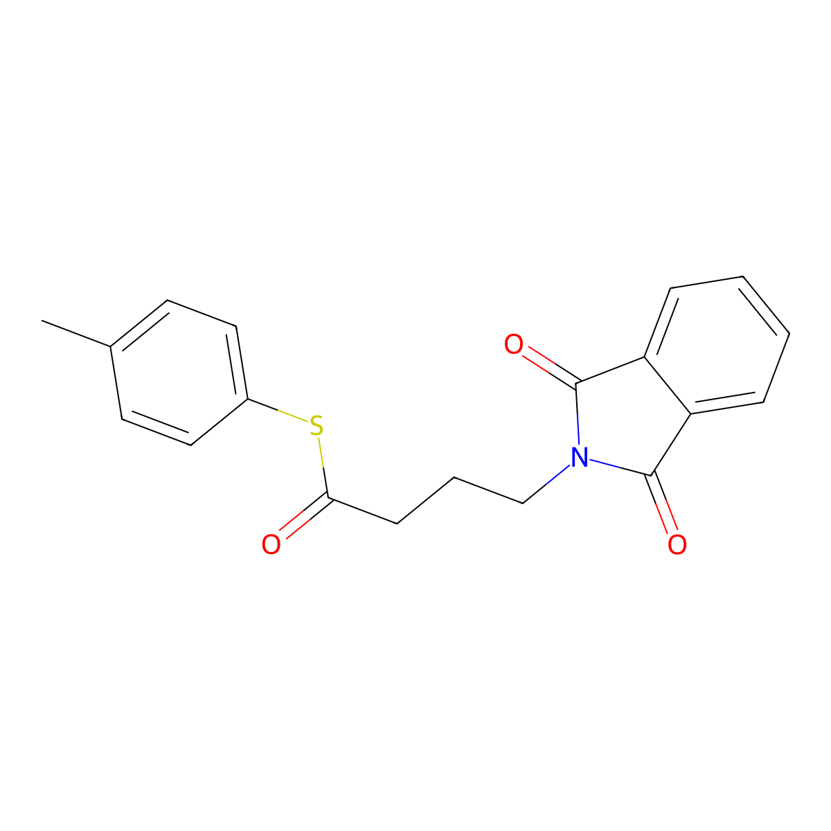 S-(4-methylphenyl) 4-(1,3-dioxo-1,3-dihydro-2H-isoindol-2-yl)butanethioate molecular structure, CAS 611177-69-6