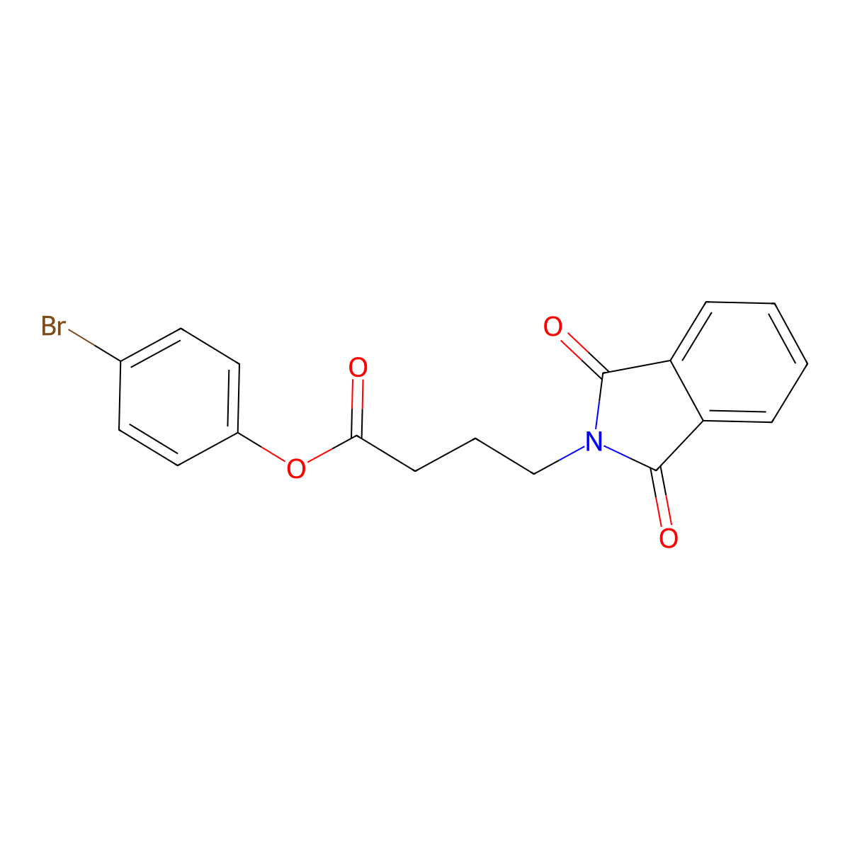 4-bromophenyl 4-(1,3-dioxo-1,3-dihydro-2H-isoindol-2-yl)butanoate molecular structure, CAS 611177-78-7